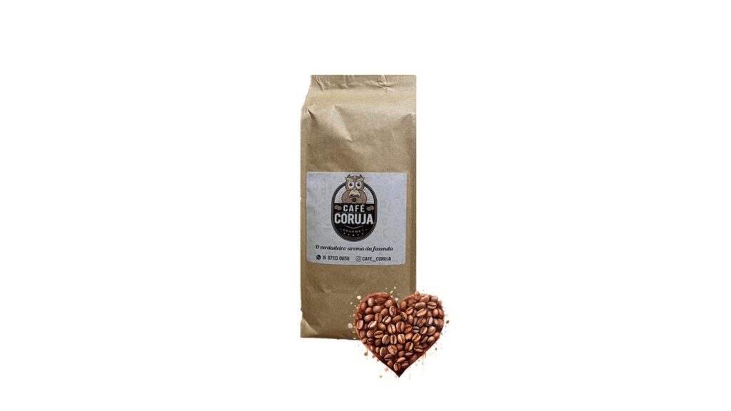 Imagem mostra o café Gourmet Café Coruja em sua versão em grãos de 500G